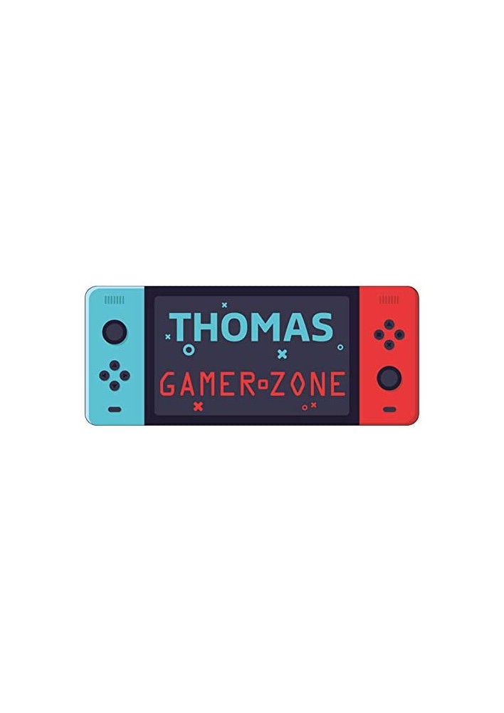 Sticker De Porte Personnalisable avec Le Prénom de Votre Enfant - Gamer Zone - Dimensions 20 x 8,3 cm - Adhésif