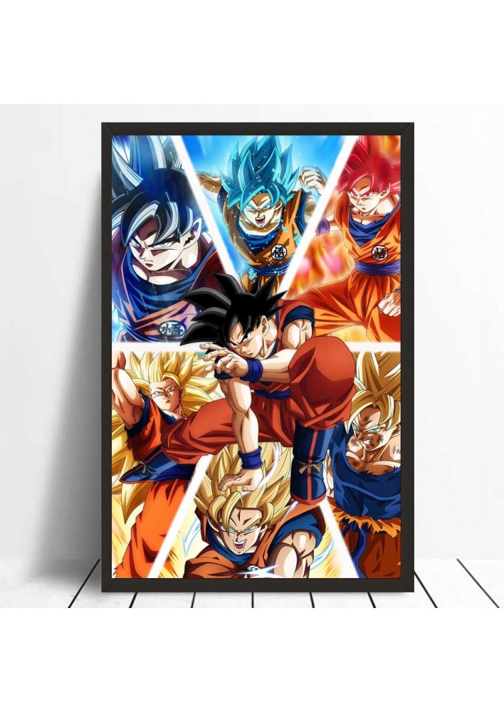 Poster Goku evolution - Affiche ou Cadre ultra instinct