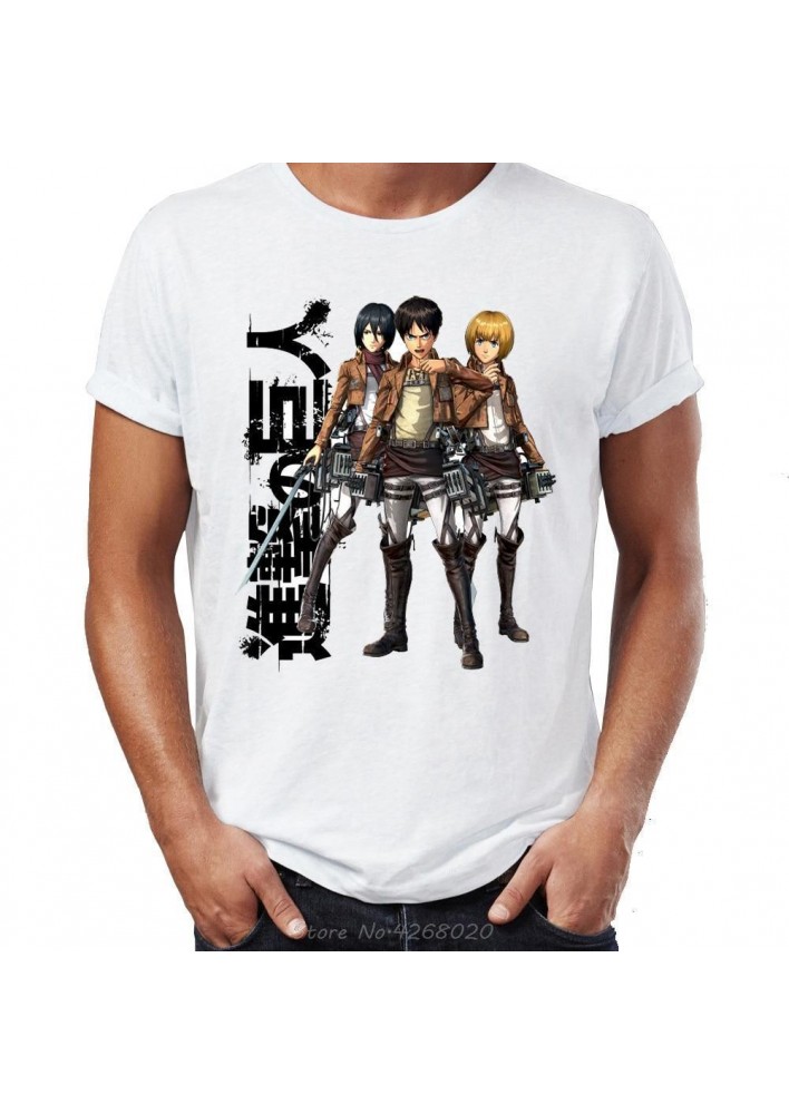 T-Shirt Attaque des titans Eren Mikasa et Armin
