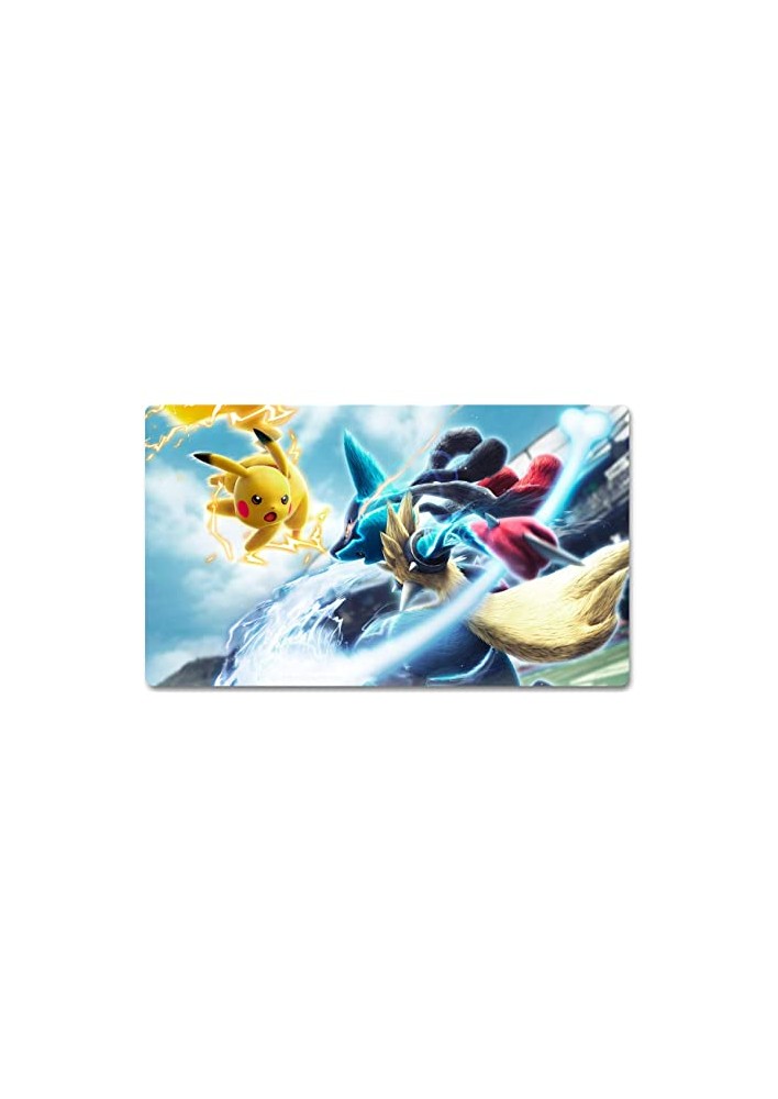 Tapis de jeu Pokemon avec Pikachu x Lucario - Jeu de carte deck pokemon