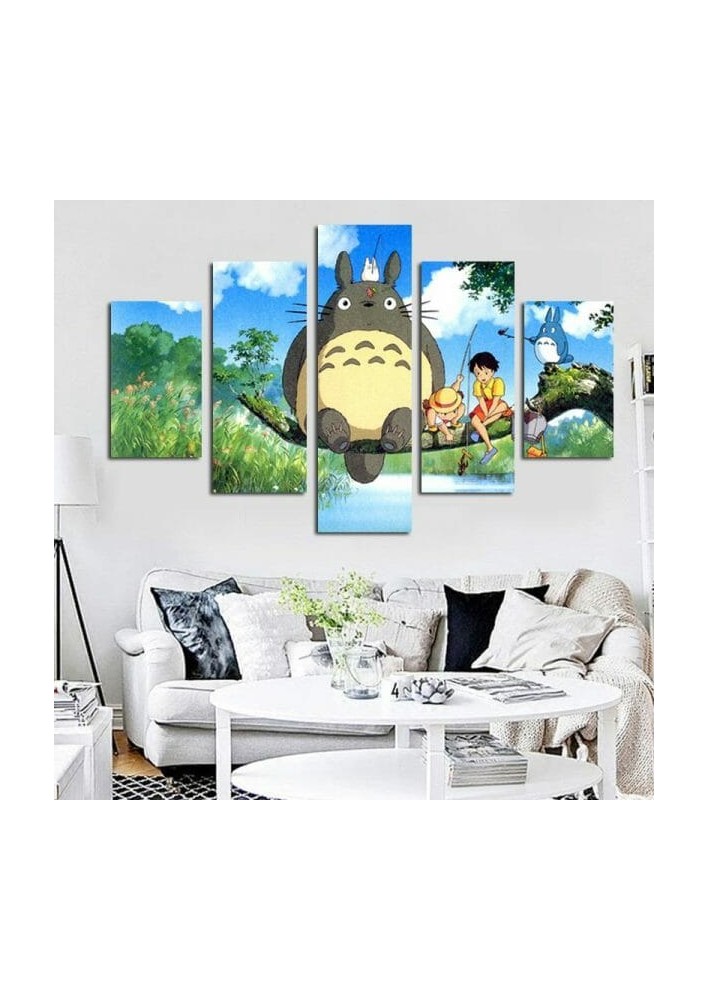 Tableau XXL  Ghibli store My Neighbor Totoro - Poster géant sans cadre 5 pièces
