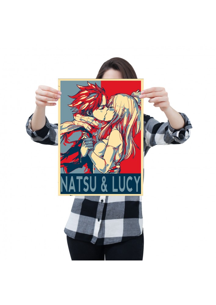 Affiche Natsu x Lucy Love Kiss Propaganda - Poster ou Cadre
