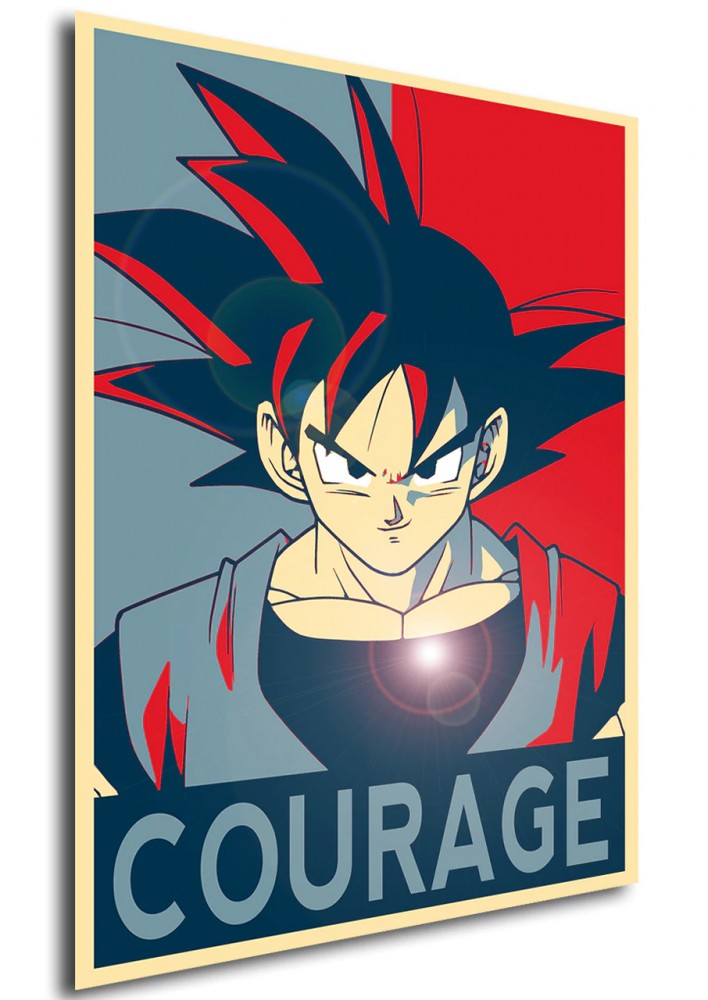 Affiche Goku Courage Propaganda - Poster ou Cadre Dragon Ball