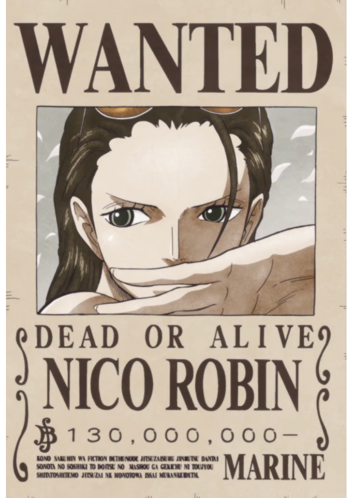 Affiche Nico Robin Dead Or Alive Wanted - Poster ou Cadre