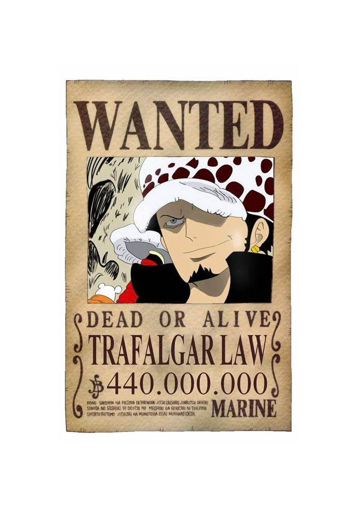 Affiche Trafalgar law Wanted - Poster ou Cadre