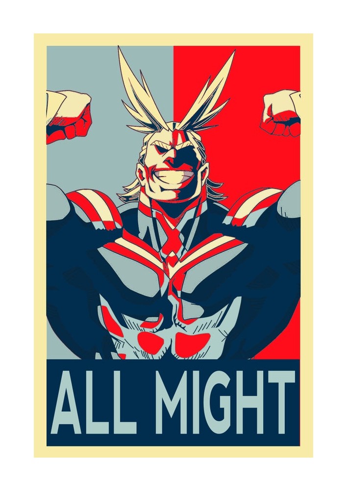 Poster All Might propaganda - Affiche / Cadre my hero academia