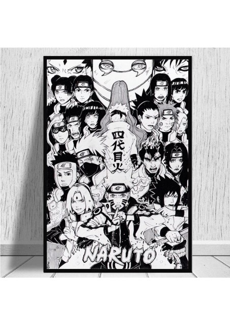 Poster naruto noir et blanc - Affiche / Cadre ninja